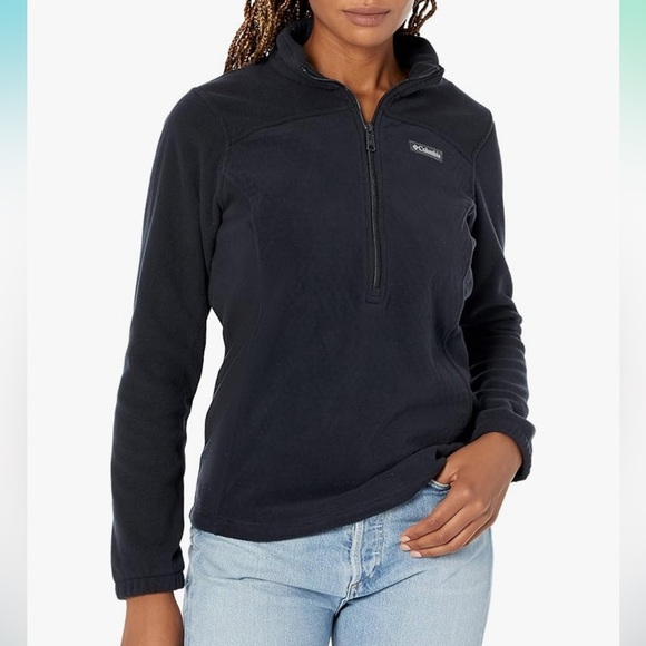 Columbia Black Omni-Heat Long Sleeve 1/4 Zip Pullover Fleece Sweater Woman’s Med - Picture 1 of 11